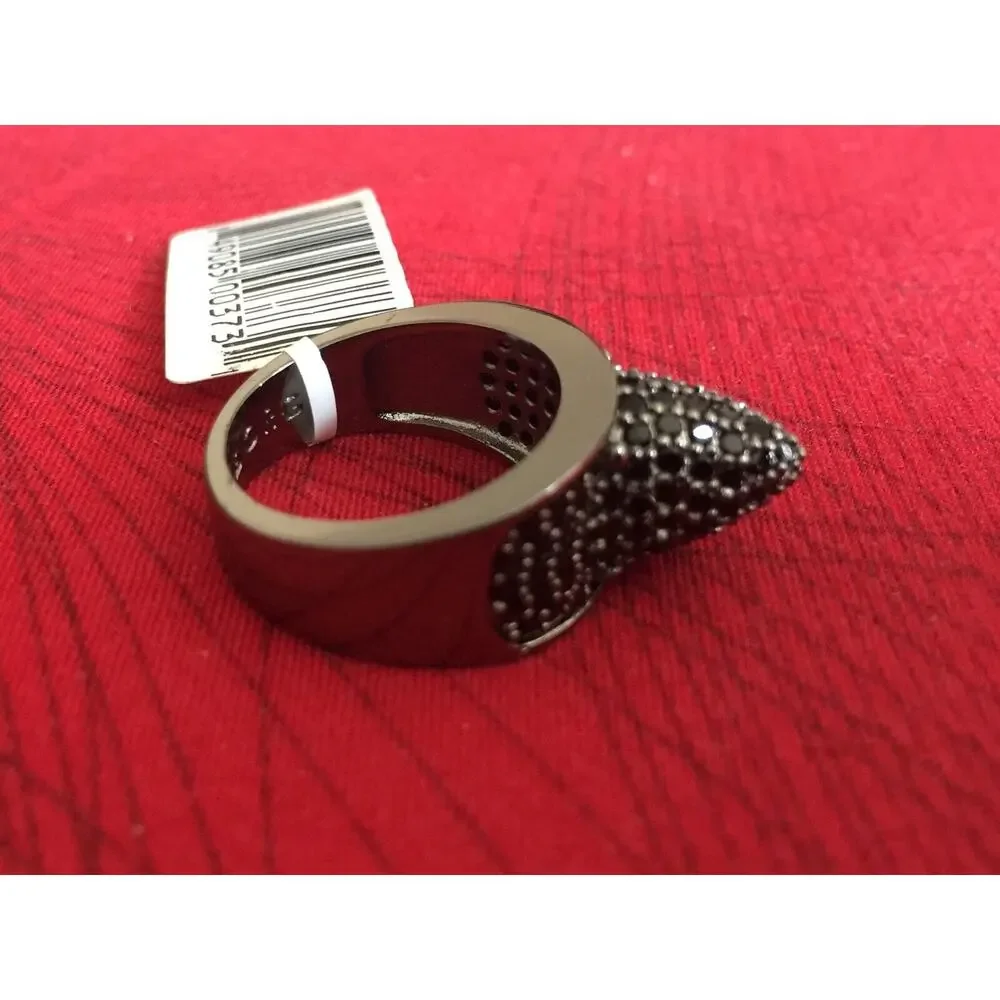 NWT EDDIE BORGO PAVÉ Gunmetal CONE RING Swarovski Crystals
